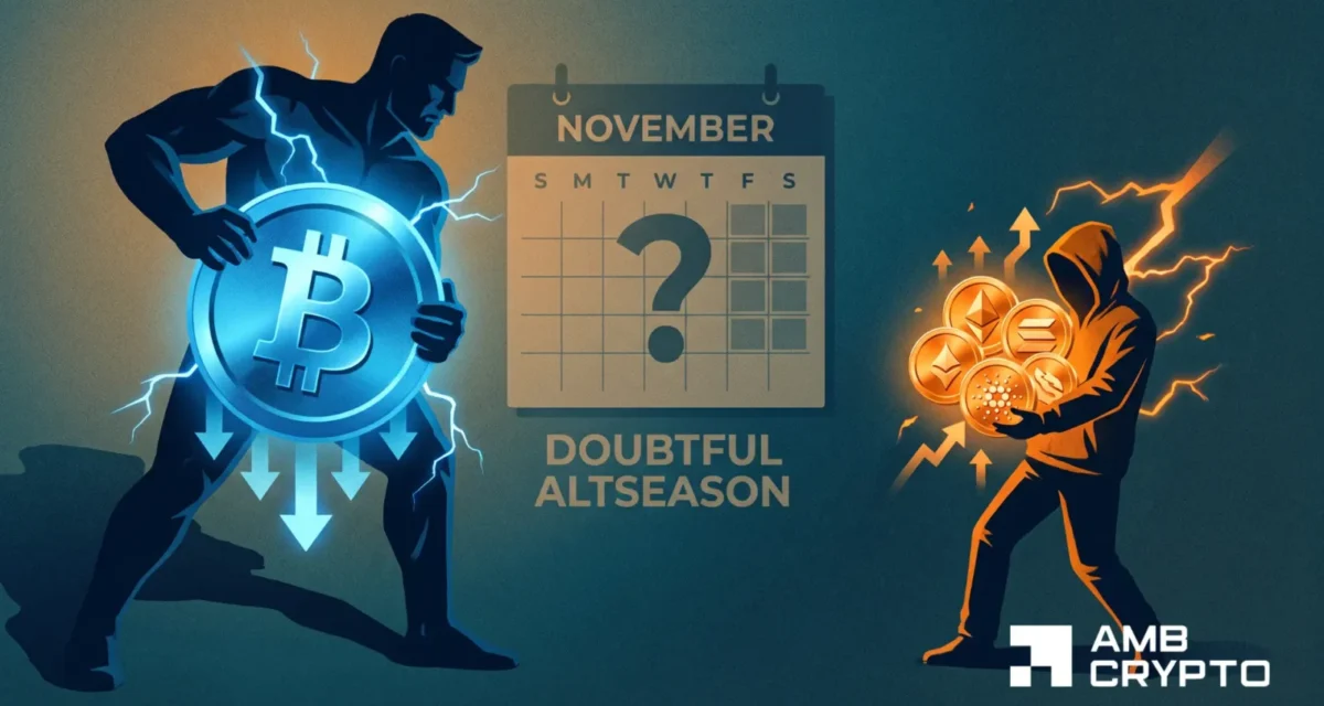 ‘Altcoin speculation has slowed down’ – Can November break Bitcoin’s 60% grip?