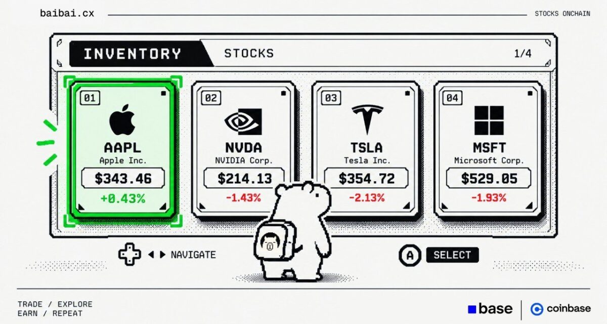 BaiBai Now Supports Coinbase Tokenized Stocks On Base