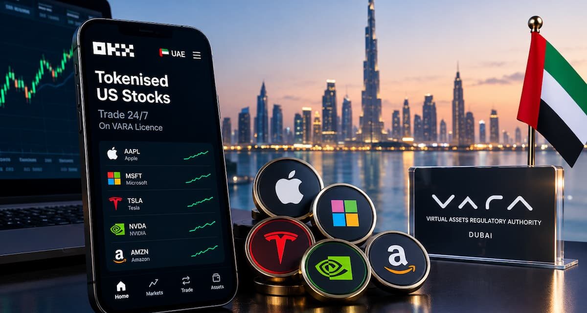 OKX UAE Launches Tokenised US Stocks with 24/7 Trading on VARA Licence